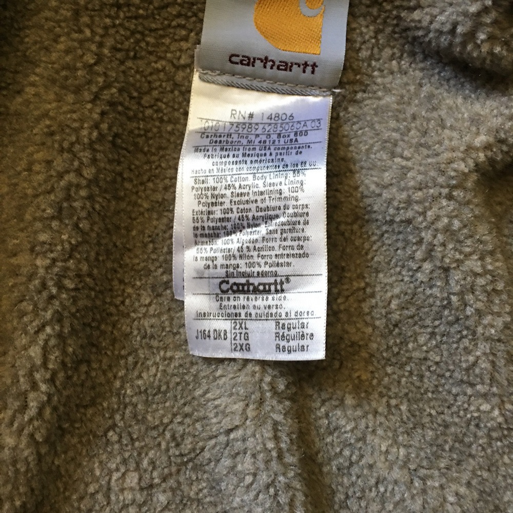 Carhartt 2XL Mens Sherpa Lined  Workwear Jacket/Coat in Dark Brown - Picture 9 of 9